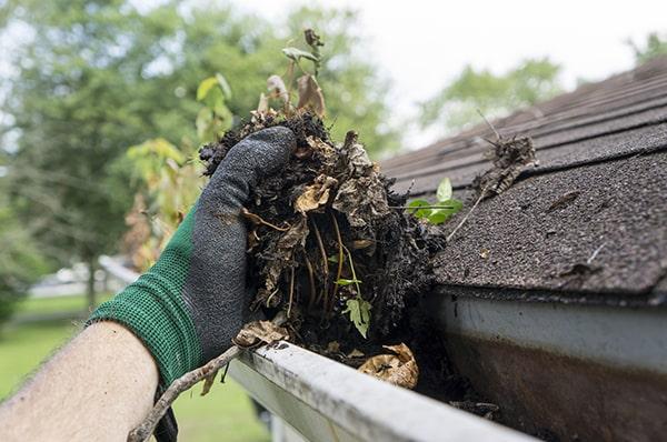 gutter cleaning can be messy, but our team always cleans up after the job is done